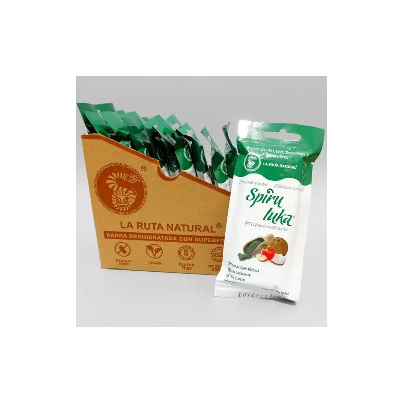 12 Barras Saludables Veganas Spiruluka Datil Alga Espirulina