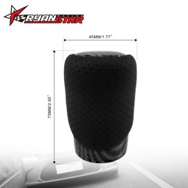 RYANSTAR RACING Black Leather Carbon Fiber Gear Shift Knob Compatible with Lexus ES, GS, GX, is, NX, RC, RX - Compatible with Models 200t, 300, 350, 450h, 450hL, 350L, IS250