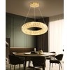 AFQEJG 15.7'' Modern Crystal Chandelier Dimmable Ring Pendant Light Round