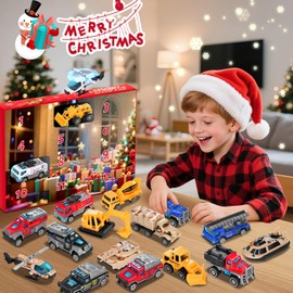 Advent Calendar 2025 Alloy Car Toys for Kids Advent Countdown Calendar Christmas Stocking Stuffer For Boys Girls Gifts 3 age+