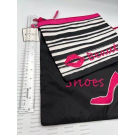 Macy's Beauty Collection Cosmetic Shoes Bag 11"x13" & Lip Beauty 11"x9.5"NEW PIC