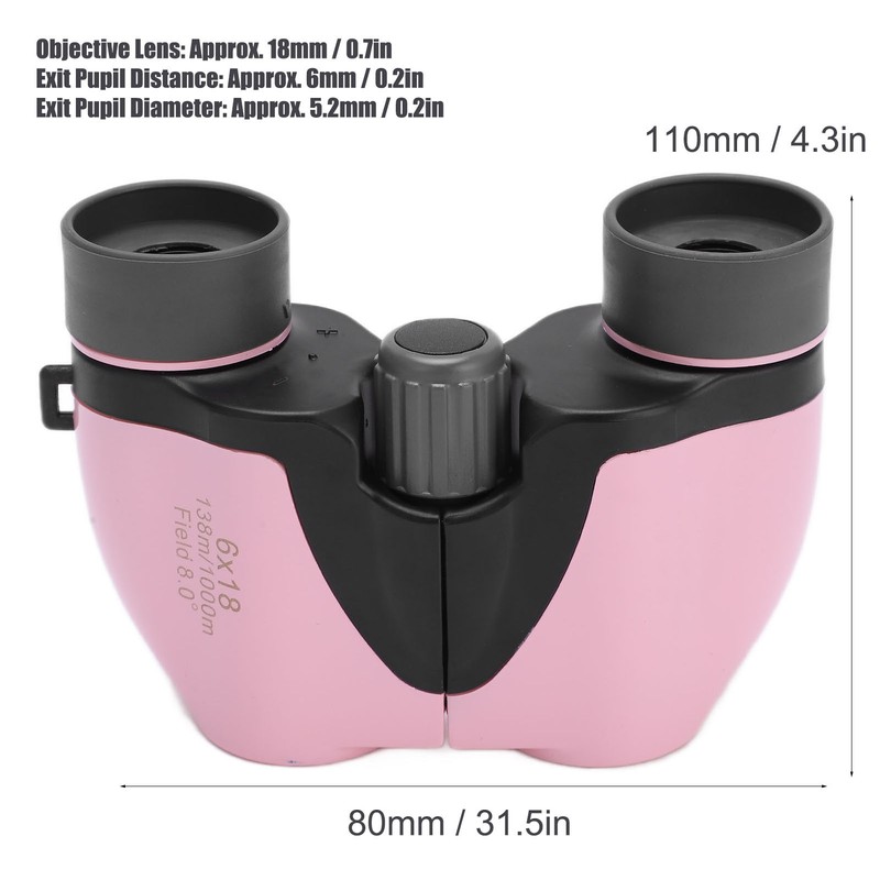 ZIYOUHU 6x18 Binoculars for Kids Mini Portable High Definition Binocular