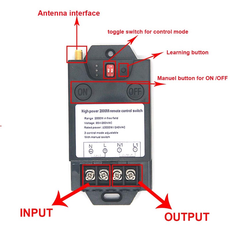 2000 Meters Long Distance Wireless Remote Control Switch high Power