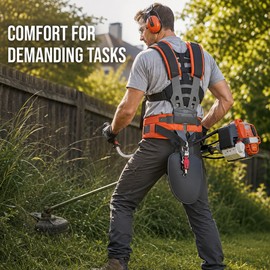 Adjustable Double Shoulder Strap Lawn Mower Harness – Trimmer Shoulder Strap for Brush Cutter & Garden Tools