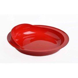Scoop Plates for Disabled Adults by Providence Spillproof - Scoop Dish for Adults with Limited Mobility - Scoop Plate Adaptive Equipment for Independence - Non Slip Plate for Disabled Adults - Red - 1