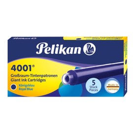 Pelikan 4001 GTP/5 Ink Cartridges for Fountain Pens, Royal Blue, 1.4ml, 5 Pack (310748)