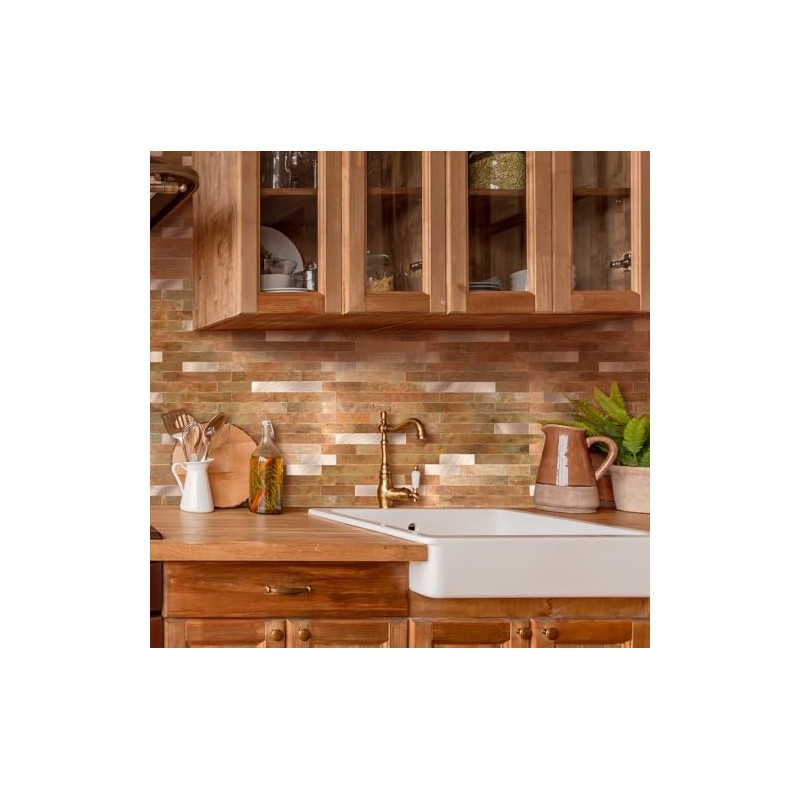 5 - Sheet Peel and Stick Backsplash Wall Tile, PVC