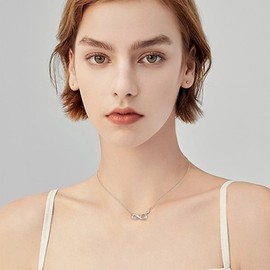 VEEDOFA Silver Necklaces for Women, Infinity Sterling Silver Necklace for Women, Silver Pandents for Women, Silver Infinity Necklace, Cubic Zirconia Ladies Necklaces, Necklaces for Women