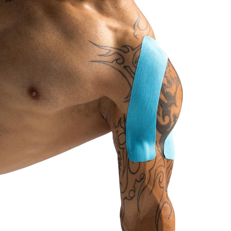 Spidertech Kinesiology Atheletic Tape 8" Precut Strips (20 Pack) (Blue)