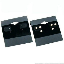 The Display Guys 100-pc Jewelry Display Hanging Earring Cards (Black Flocked Velvet, 2 x 2) Fit 3 Pairs