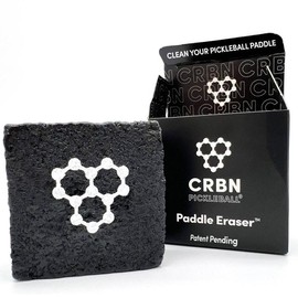 CRBN Pickleball Paddle Eraser - Carbon Fiber Racket Cleaner for Fast & Easy Ball Residue Removal, indoor or outdoor play - Color: Black