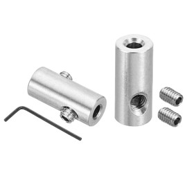 PATIKIL 4mm Hole Wire Rope Clips Set, 2 Pcs 304 Stainless Steel Double Holes Lock Cable Clamps Clip with M4 Hexagon Screws Spanner for Cable Fittings, Silver