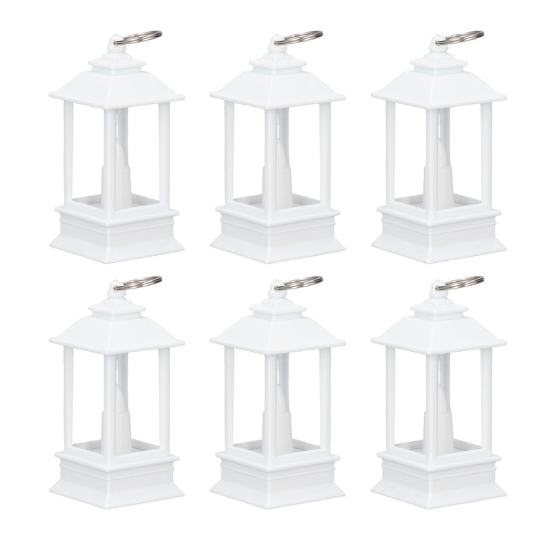 6PCS Ramadan Decorative Lights House Shape Plastic Wind Light Fireplace