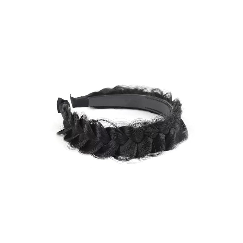 Diadema Trenzada Ancha Y Despeinada De Cabello Sintético Con Dientes,