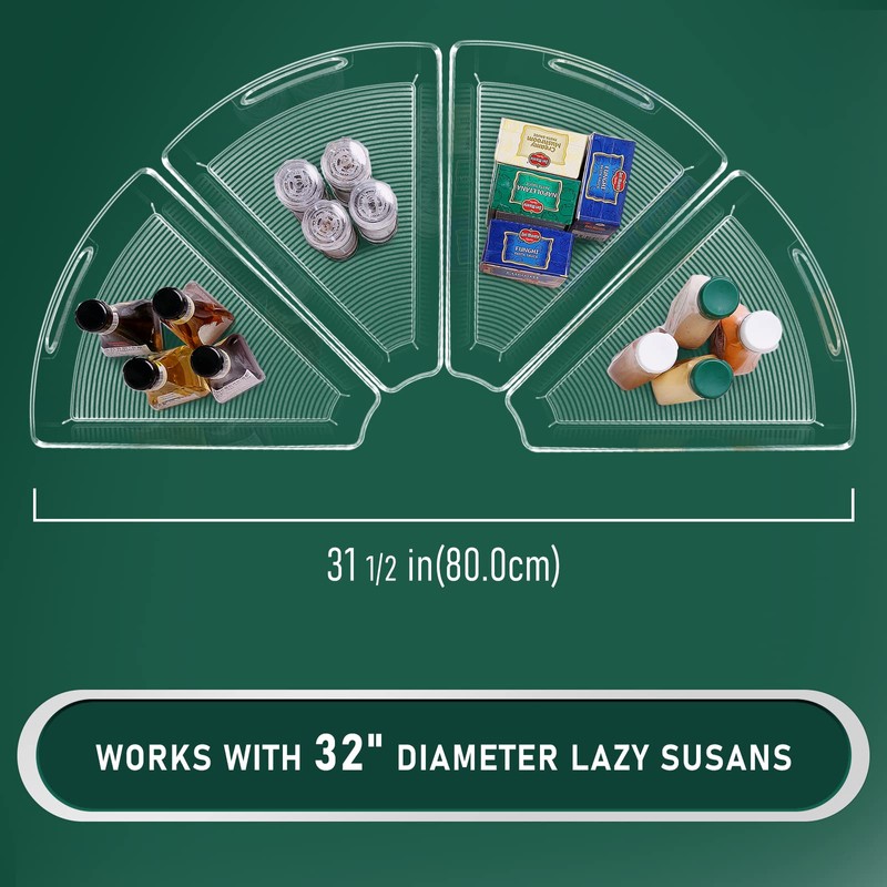 JEISSLIA Lazy Susan Cabinet Organizer Bins for 26"/ 28"/ 32"