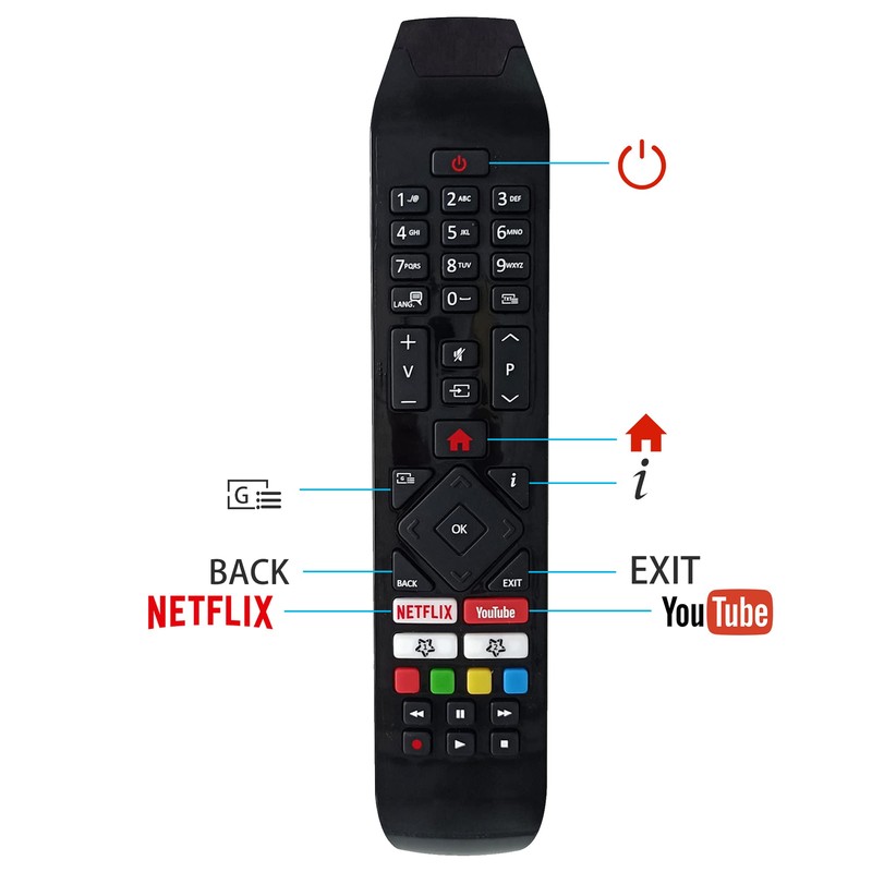 MYHGRC RC43140 Universal Remote Control for Hitachi Smart TV, No