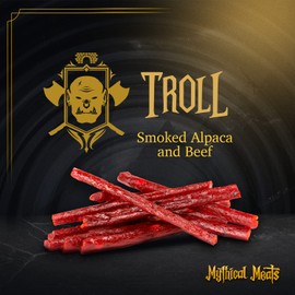 Mythical Meats Humanoid Flavor Troll 12-Pack Snack Sticks – Smoked Alpaca and Beef – Dried & Dehydrated Meats Seasoned to Perfection – High Protein Snacks