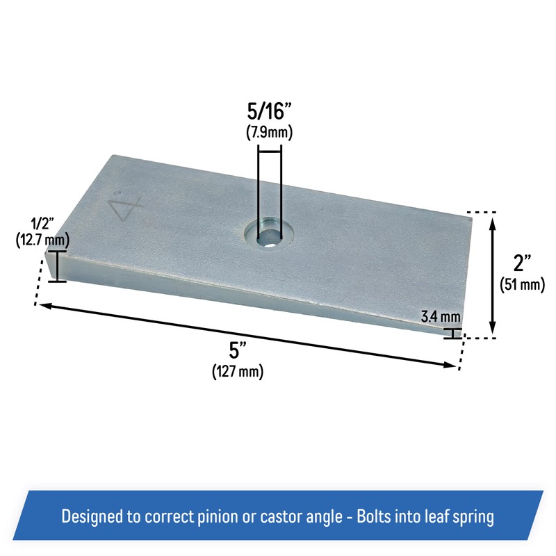 2" Wide Steel 4 Degree Shims Wedge for Pinion Angle