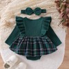 My First Christmas Baby Girl Outfit Newborn Velvet Ruffle Romper