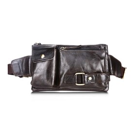 FANDARE Vintage Sling Chest Bag Men Waist Bag Shoulder Crossbody Backpack Waterproof Leather Casual Daypacks Lightweight for Outdoor Travel Hiking Running Indoor Activities Durable Packs Green Brown