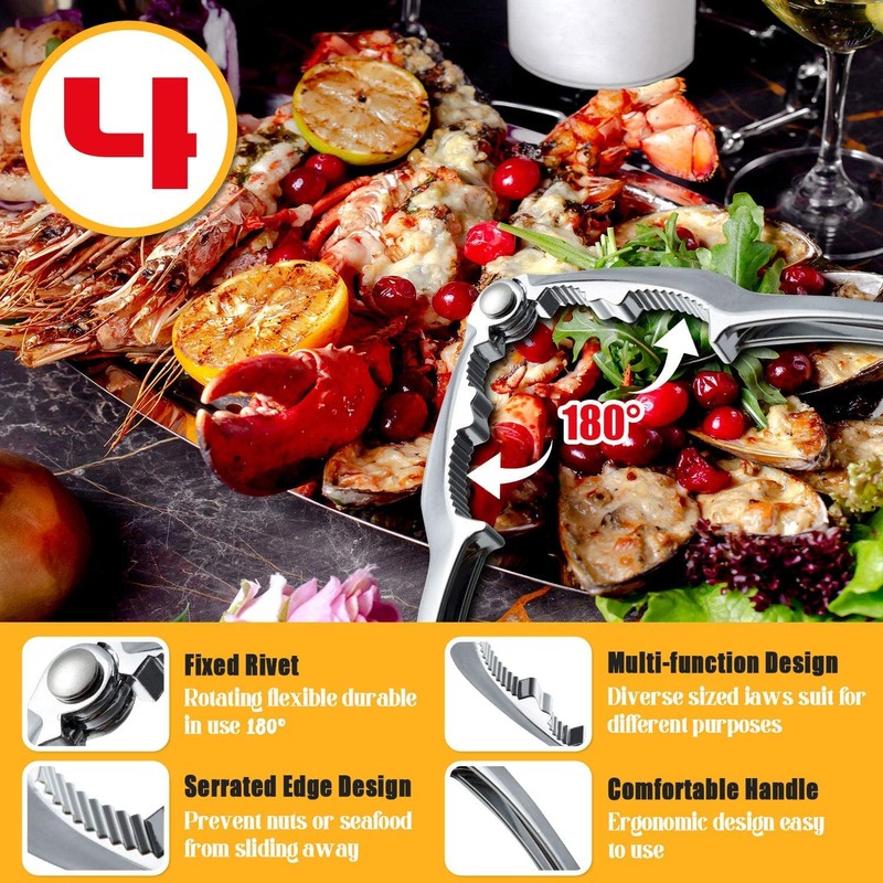 24 Pcs Crab Crackers and Tools, Heavy Duty Nut Crackers