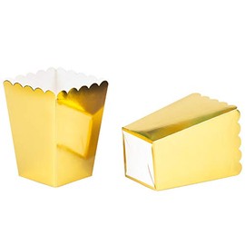 Gold Popcorn Boxes Mini Paper Popcorn Containers for Party,24 PCS