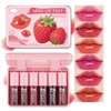 QIUFSSE Lip Tint Stain,6 Colors Lip Stain Long Lasting Waterproof,Multi-use
