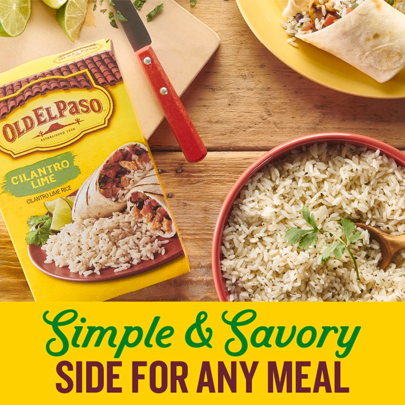 Old El Paso Cilantro Lime Seasoned Rice, Side Dish, 6.2