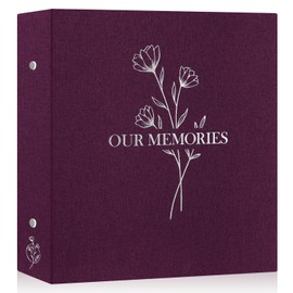 Lanpn Photo Album 4x6 1000 Pockets, Extra Large Big Capacity Linen OUR MEMORIES Hardcover Large Photo Book Photobook that Holds 1000 Vertical and horizontal Pictures Purple