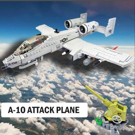 MEOA Military Army Plane Stem Building Sets for Boys 961PCS A-10 Fighter Building Blocks Toys Construction Combat Aircraft Model Kits Educational Learning Toys