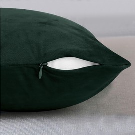 Imperial Rooms Cushion Covers 45 x 45 cm Dark Green Square Throw Pillow Cases with Invisible Zipper 18x18 Inch Plain Bedroom Cushion for Sofa Xmas Decor Living Room Car