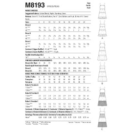 McCall's Misses' Pinafore Dress Sewing Pattern Kit, Code M8193, Sizes 16-18-20-22-24, Multicolor