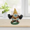 Garden Gnome Statue White Beard Weightlifting Dwarf Garden Ornaments Resin