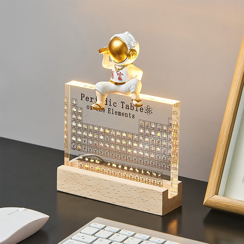 Periodic Table with Real Elements Inside, 8x5x1inch Acrylic Periodic Table