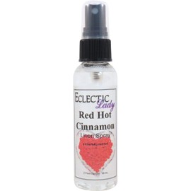 Red Hot Cinnamon Linen Spray (Double Strength), 2 ounces - Eclectic Lady Sheet and Linen Spray - No Artificial Colors, Parabens, or Preservatives - Long-Lasting Scent for Bed, Fabric & Pillow
