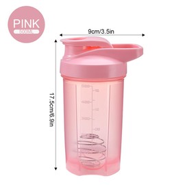 LEBKFT Protein Shaker Bottle 500ml Gym Cup with Protein Shaker Ball Non-Leak Cap with Container BPA Free for Protein Powder Shakes & Sports Supplements