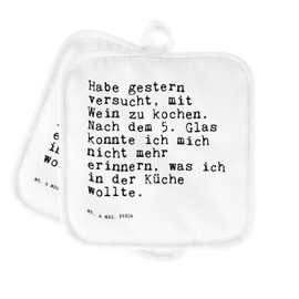 Mr. & Mrs. Panda Pot Holder "Habe gestern versucht, mit..." Gift, Recipe, Wisdoms, Pot Gloves, Funny Sayings, Cooking, Oven Glove