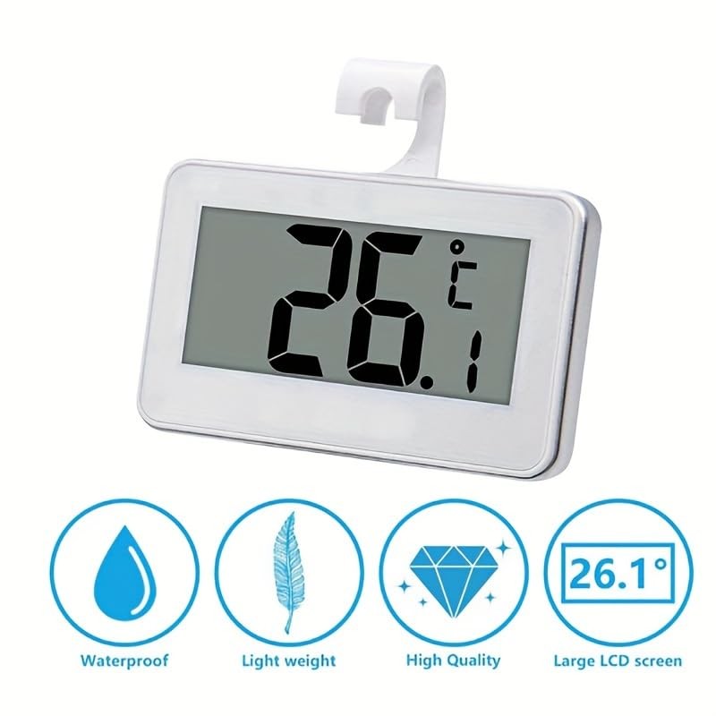 2 x Fridge Thermometer Digital Refrigerator Thermometer, Digital Waterproof Fridge