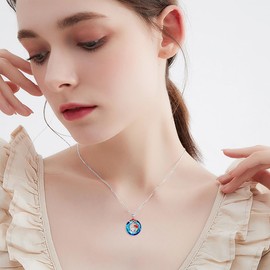 MEIDERBO Mushroom Frog Necklace 925 Sterling Silver Mushroom Crystal Pendant Jewelry Gifts for Women Mushroom Lovers