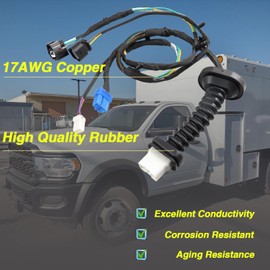 FUSCH Rear Door Harness with Connectors Compatible with Dodge Ram 1500 2500 3500 4500 5500 2004-2010 Replaces#: 56051931AB 56051931AA 645-506