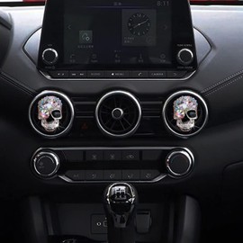 Bling Skull Air Vent Clips, 2 Pcs Crystal Skull Car Air Fresheners Vent Clips Diffuser Vent Clip Rhinestone Diamond Car Decoration Cute Interior Decor Bling Accessories for Women