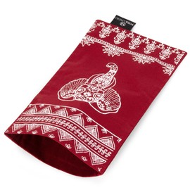 Yoga Studio Eye Pillow Cover – 12cm x 23cm, Yoga Pillow Cover for Spa or Massage Therapists (Burgundy Aztec Elephant)