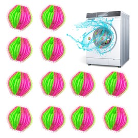 FuninCrea 12 Nylon Washing Balls, Reusable Washing Machine Lint Filter, Anti-Winding, Floating Pet Hair Remover, Washing Machines, Pet Hair Catcher Balls for Laundry (A)