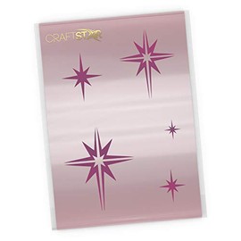 CraftStar Christmas Stars Stencil - Reusable Mylar Craft/Airbrush Star Stencil