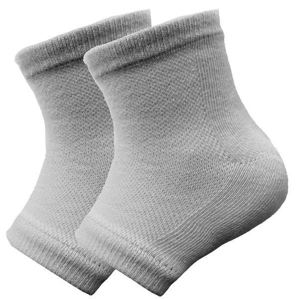 ANATMAN Heel Socks, Left and Right Set of 1 Heel Socks, Heel Socks, Care, Foot Care, Supporter, Heel, Crack, Rattle, Pain, Moisturizing, Vine Feet, Nightwear Socks, grey (grey marl),