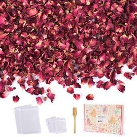 HAIOPS Dried Rose Petals 2OZ Natural Dry Rose Petals for Soap Candle Making, Wedding Decoration, Bath Bomb Making, Crafting, Sachet Bags