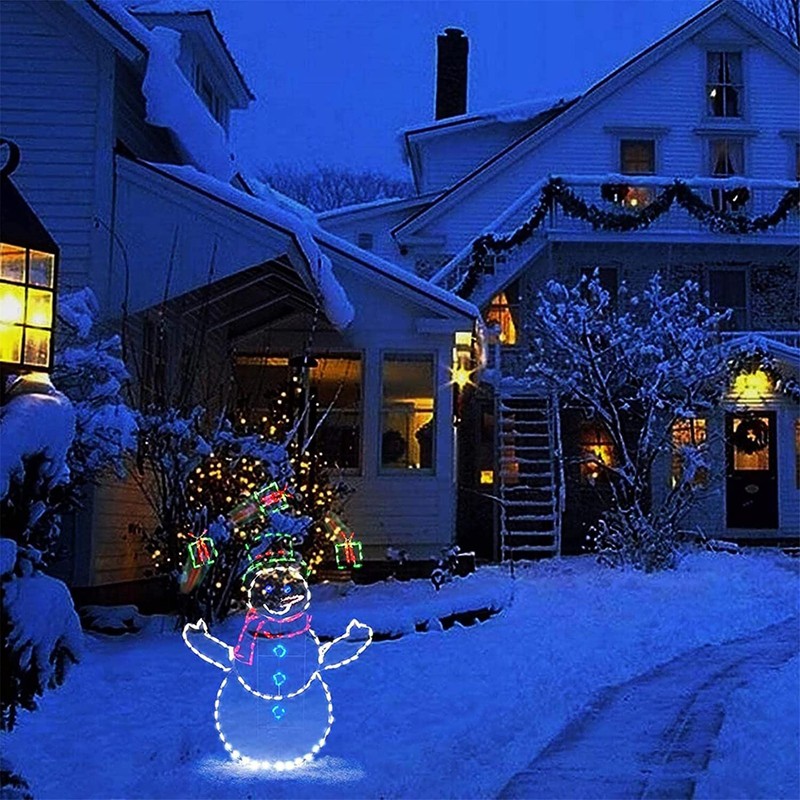 Funny Snowman Light Durable Metal Bright Light Decorative Stylish Snowman