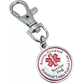 December Pets Service Dog Tag Double Sided Red Medical Alert Symbol Medal for Small Dogs Use f