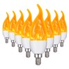 OHLGT E12 Flame Bulbs 8 Packs, 3 Mode LED Candelabra