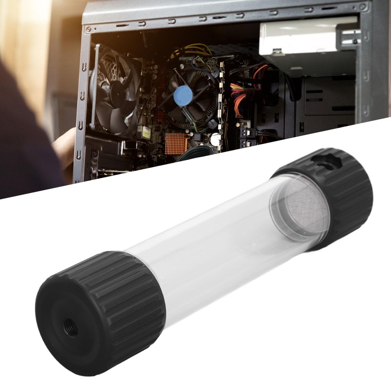 295mm Cylindrical Water Cooling Tank G1/4 Thread PMMA POM Transparent
